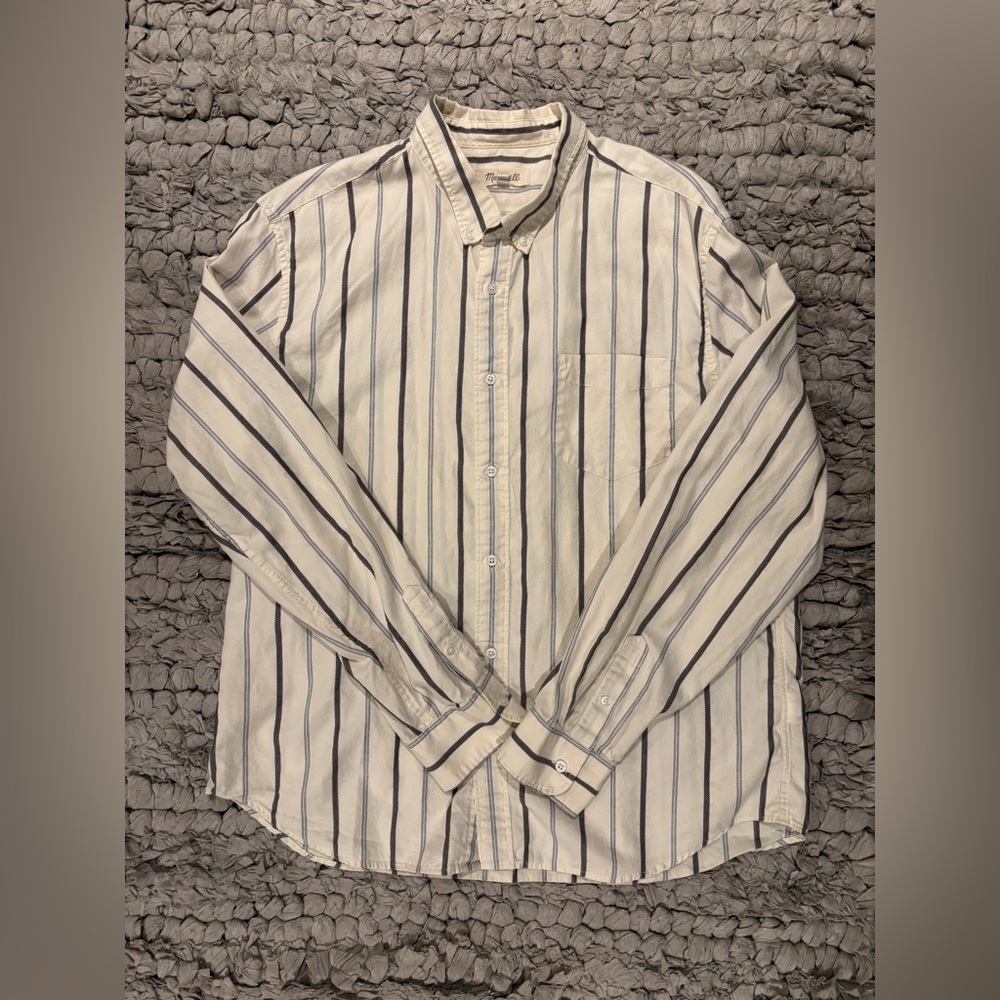 Madewell Classic Striped Men's Button-Down 100% cotton Shirt
